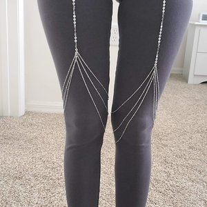2 Thigh Leg Chain SIlver